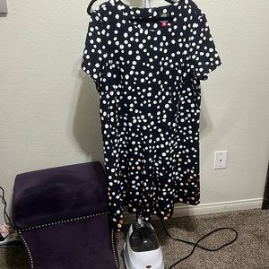 Rare EUC Vince Camuto Dark Navy polka dot dress size 22w